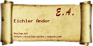 Eichler Andor névjegykártya